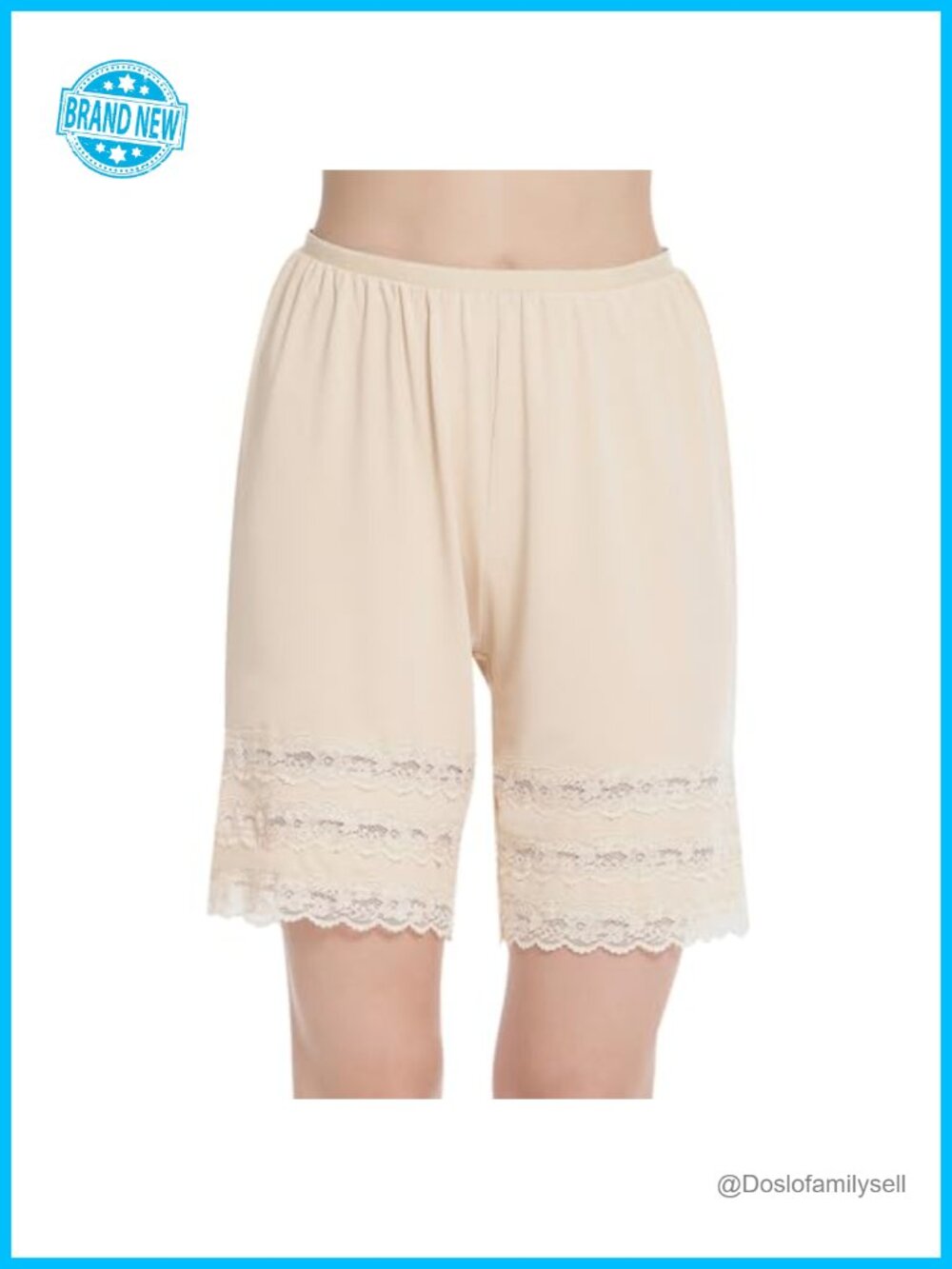 Pettipants Half Slip Culotte Shorts Snip-to-Fit Lace Trim